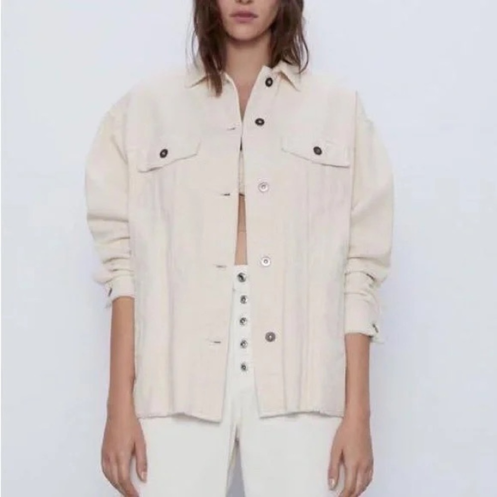 ZARA Cream Corduroy Jacket